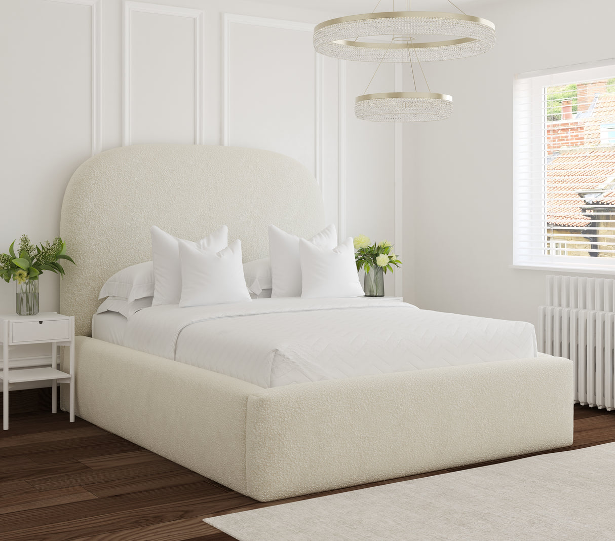 Curvea Bouclé Bed Frame