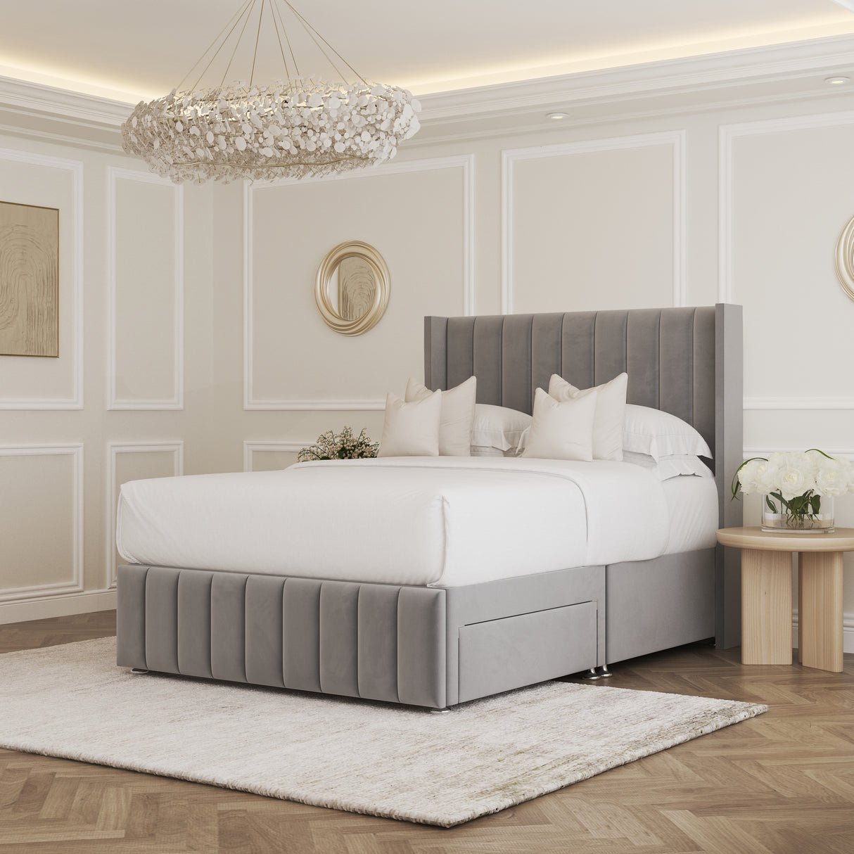Apollo Winged Divan Bed Base with Footboard