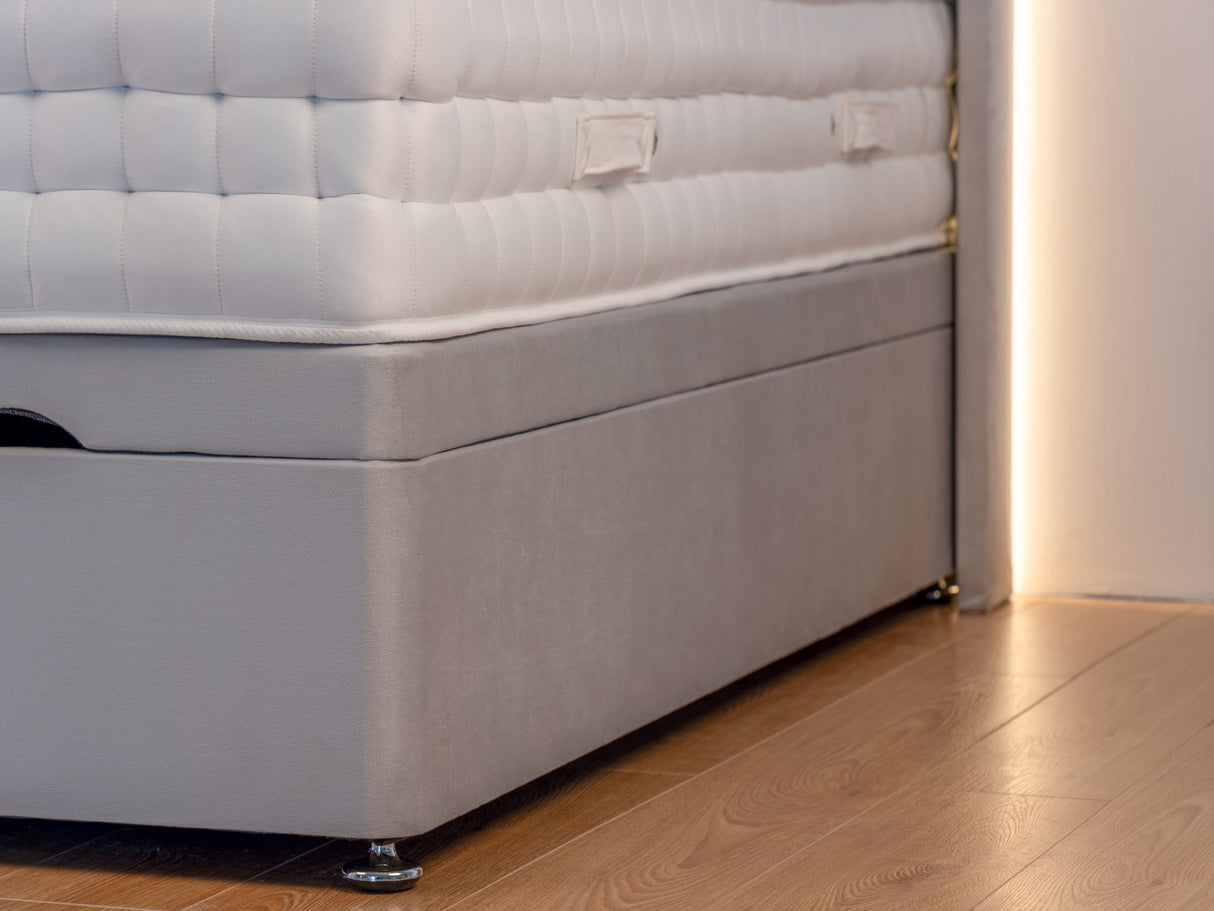 Apollo 9 Curved Wing Ottoman Divan Bed With 54'' Floorstanding Headboard