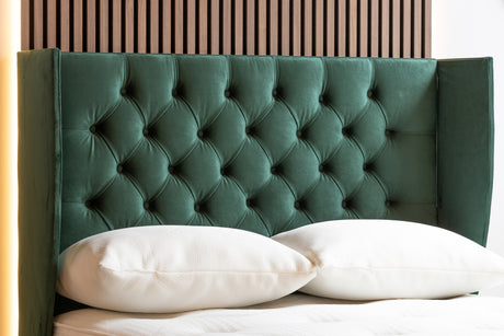 Kensington Divan Bed Set With Mattress Options And Floorstanding Winged Headboard