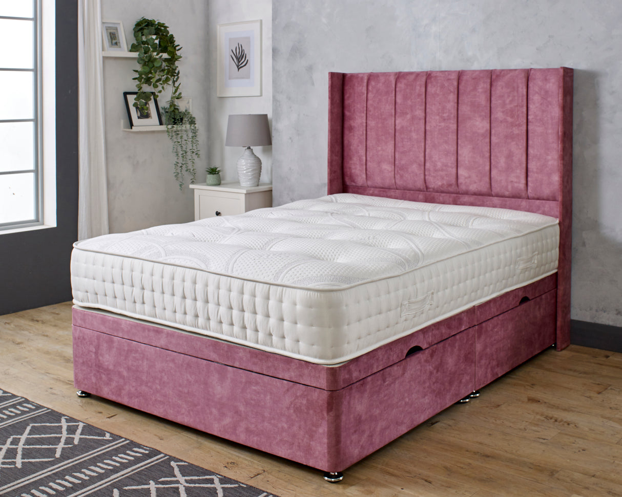 Hilton Ottoman Divan Bed With 54'' Winged Floorstanding Headboard