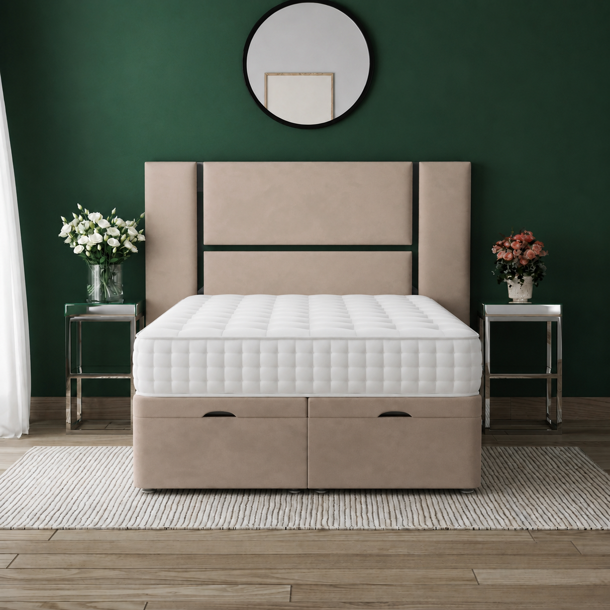 Velour Grand Ottoman Divan Bed