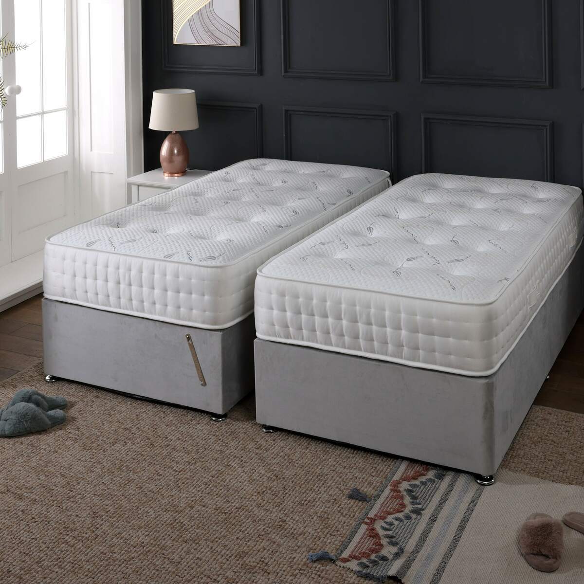 Kashemere Firm Cool Blue Zip and Link Divan Bed Set