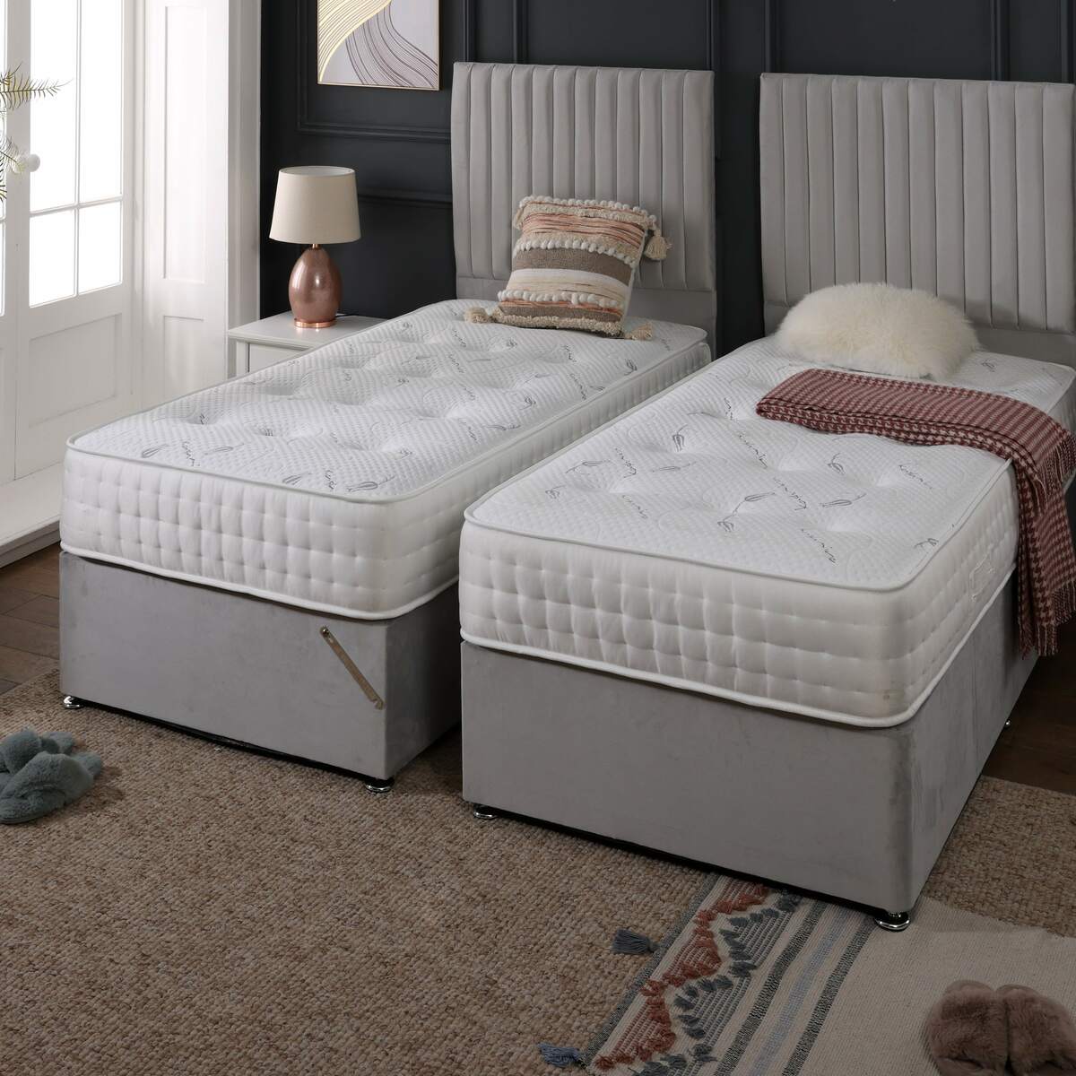 Kashemere Firm Cool Blue Zip and Link Divan Bed Set