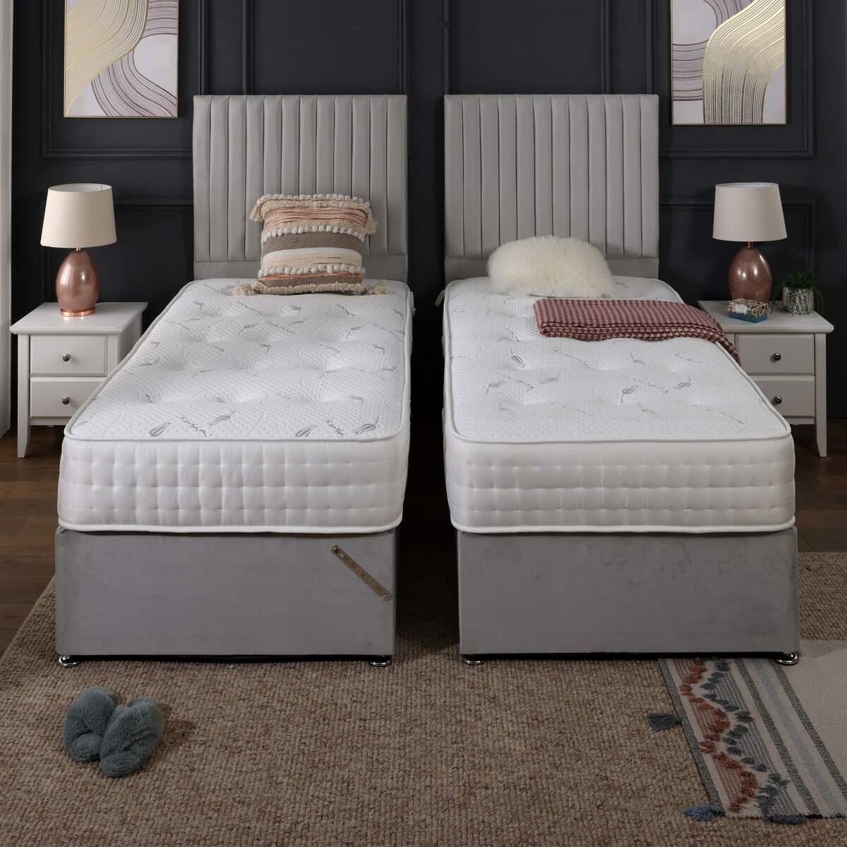 Kashemere Firm Cool Blue Zip and Link Divan Bed Set