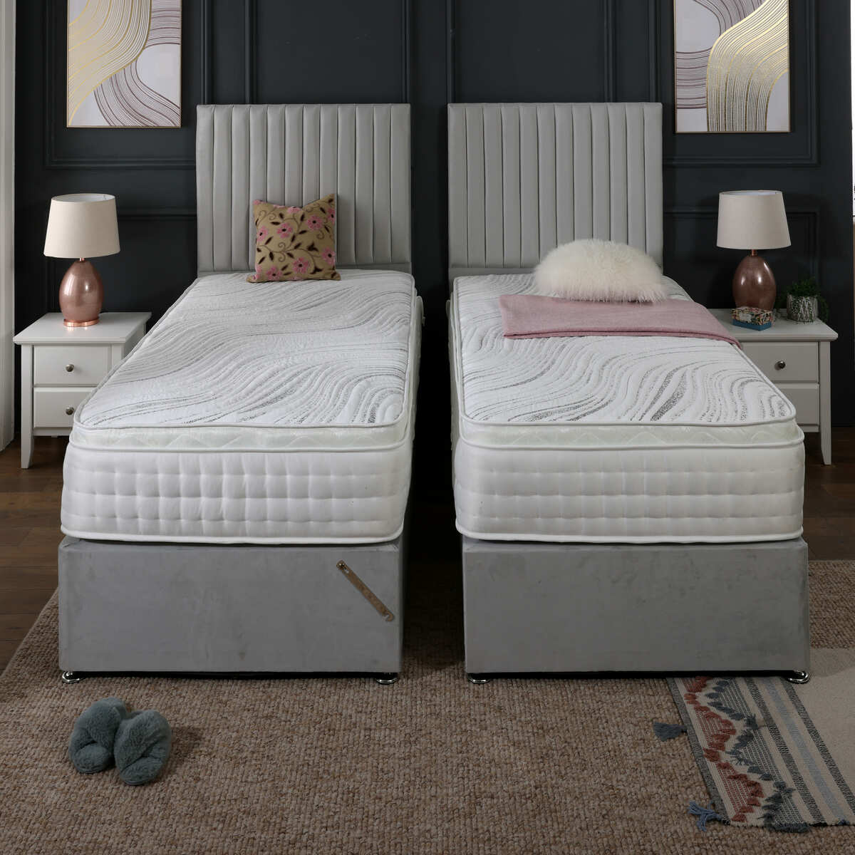 Spacebox Soft Zip and Link 1000 Pocket Sprung Pillow Box Divan Bed Set