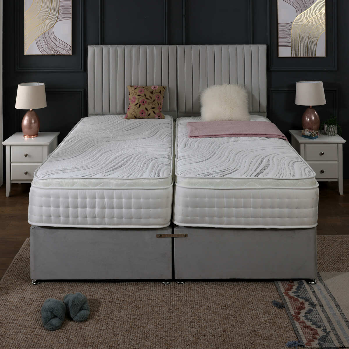 Spacebox Soft Zip and Link 1000 Pocket Sprung Pillow Box Divan Bed Set