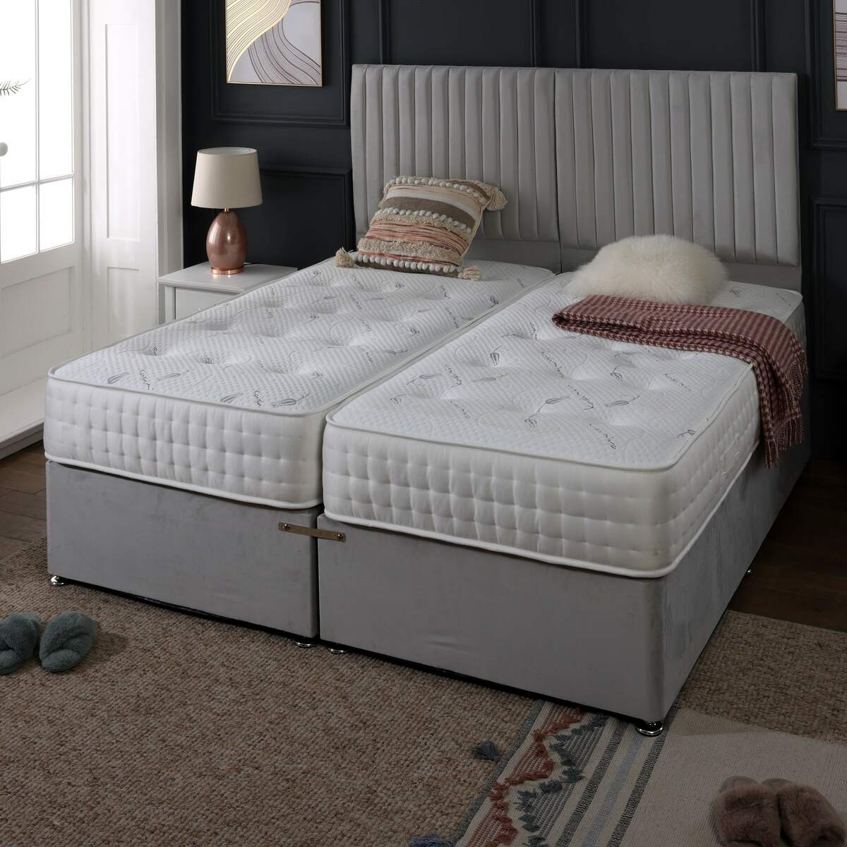 Kashemere Firm Cool Blue Zip and Link Divan Bed Set