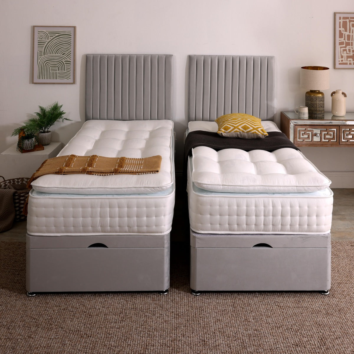 Cloud 1000 Pocket Medium Zip and Link Pillow Top Ottoman Divan Set