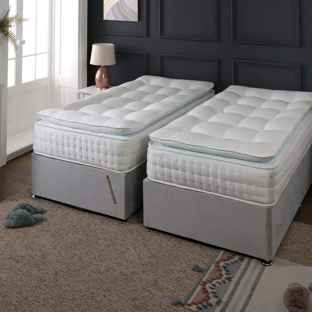 Cloud 1000 Pocket Medium Zip and Link Sprung Pillow Top Divan Bed Set
