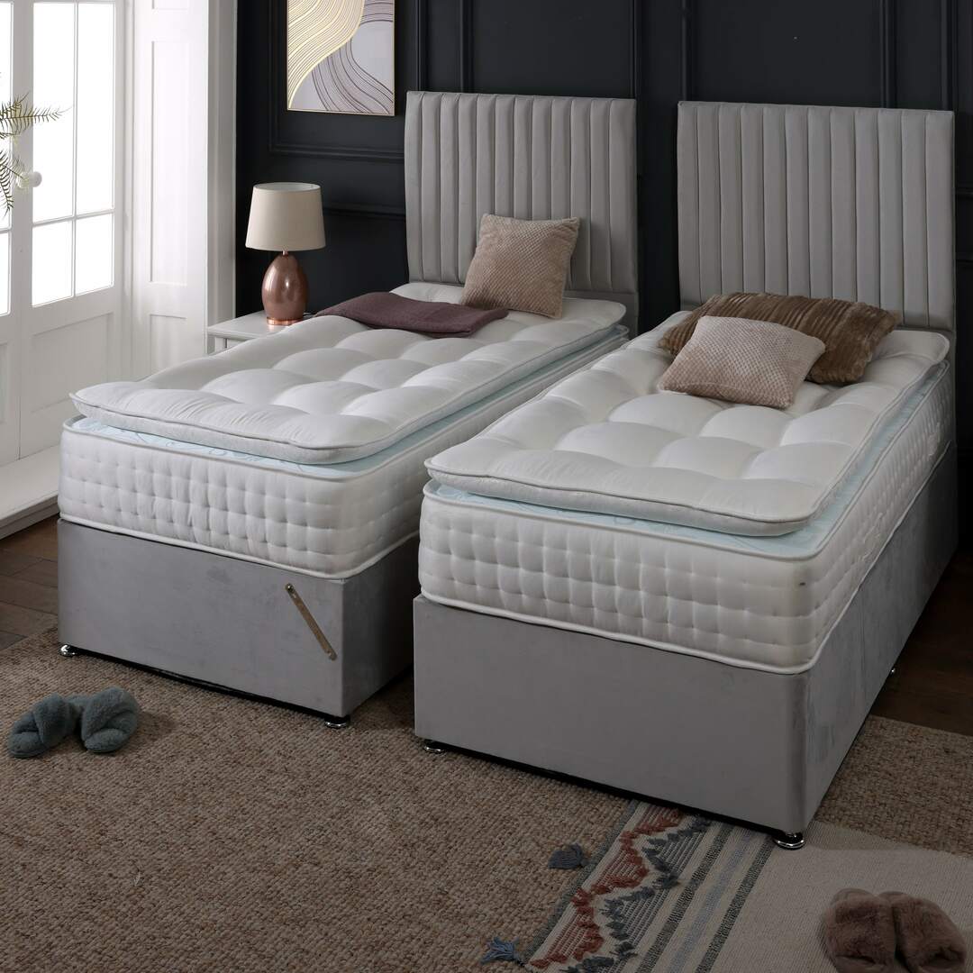 Cloud 1000 Pocket Medium Zip and Link Sprung Pillow Top Divan Bed Set