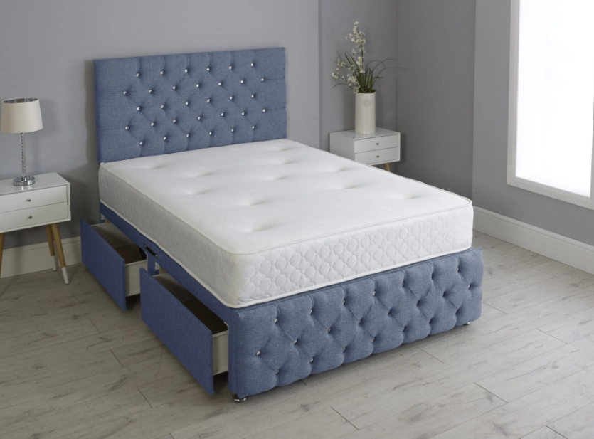 Bedroom Beauty Chesterfield Divan Bed Set with Headboard