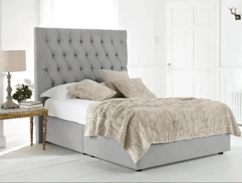 York Divan Bed Set With Chesterfiled Headboard and Mattress Options