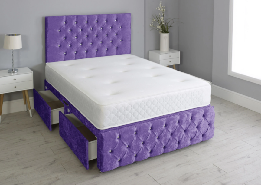 Bedroom Beauty Chesterfield Divan Bed Set with Headboard