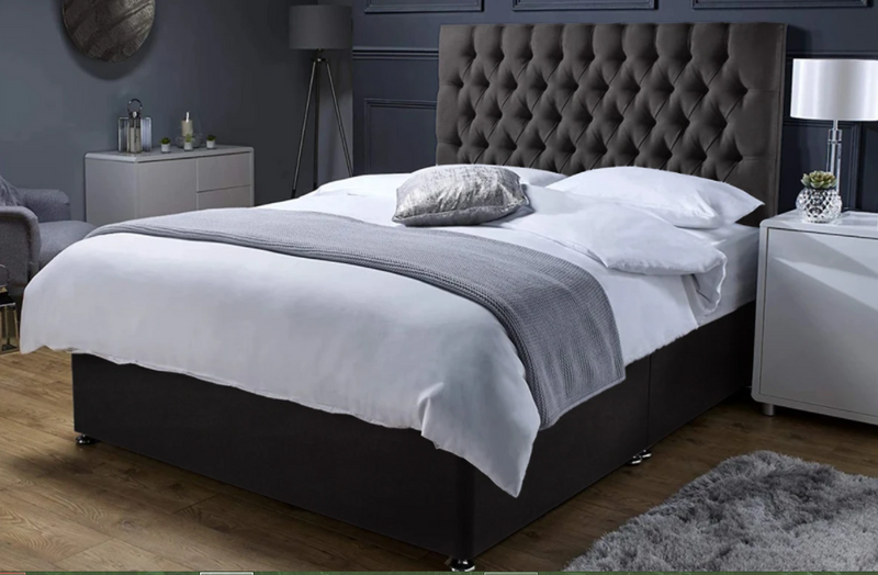 Mullion Divan Bed Set With Chesterfield Headboard and Mattress Options