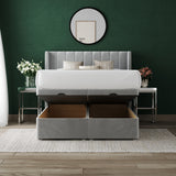 Apollo 9 Ottoman Divan Bed With 54'' Winged Floorstanding Headboard