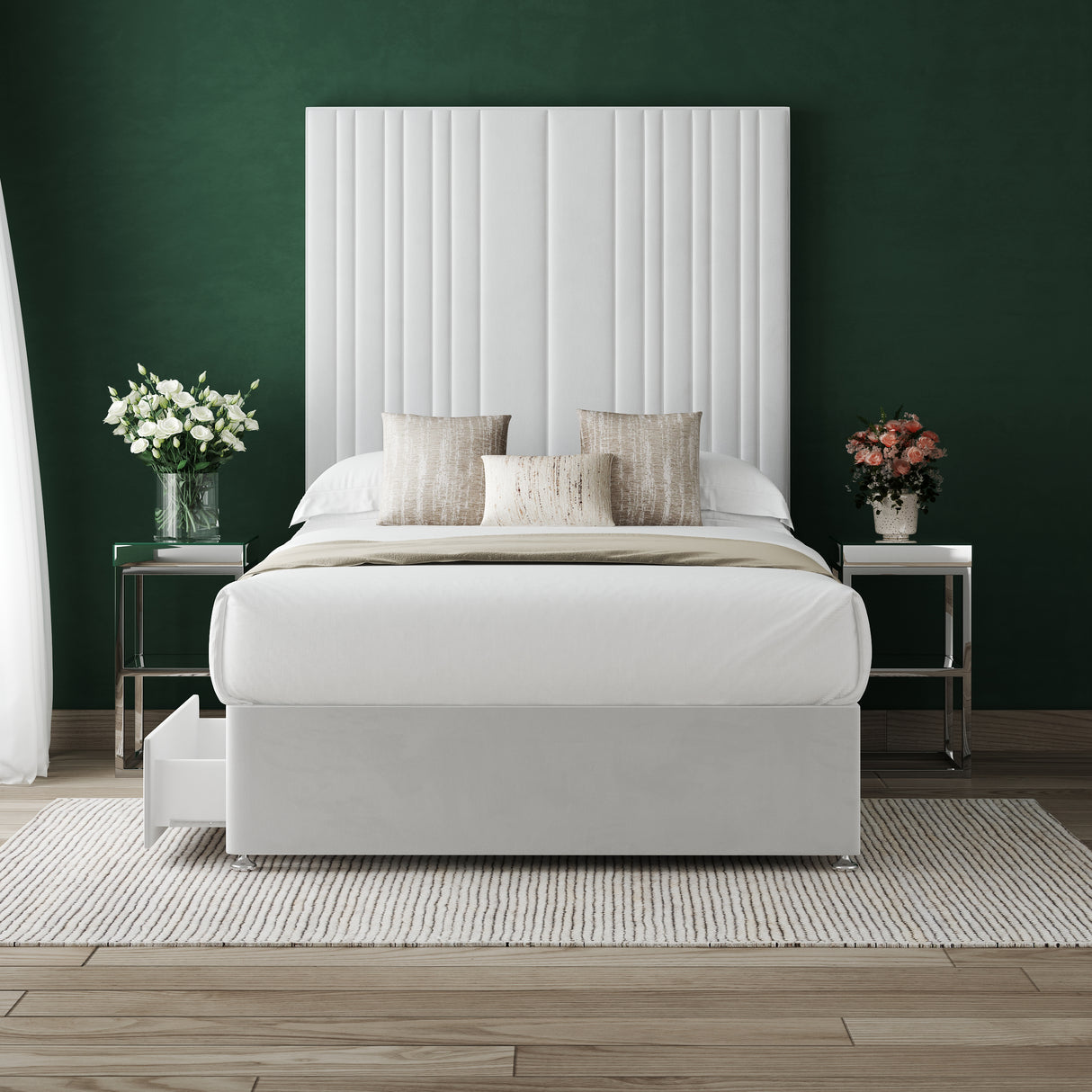 Savona Divan Bed Set with Floorstanding Headboard with Mattress Options