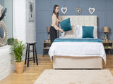 Cube Alistair Divan Bed Set With Mattress Options And Floorstanding Winged Headboard