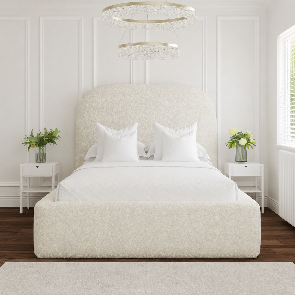 Curvea Bouclé Bed Frame