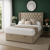 Emily Wing Ottoman Divan Bed With 54'' Winged Floorstanding Headboard