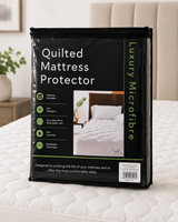 Luxury Waterproof Microfibre Quilted Mattress Protector – fitted corner and skirt