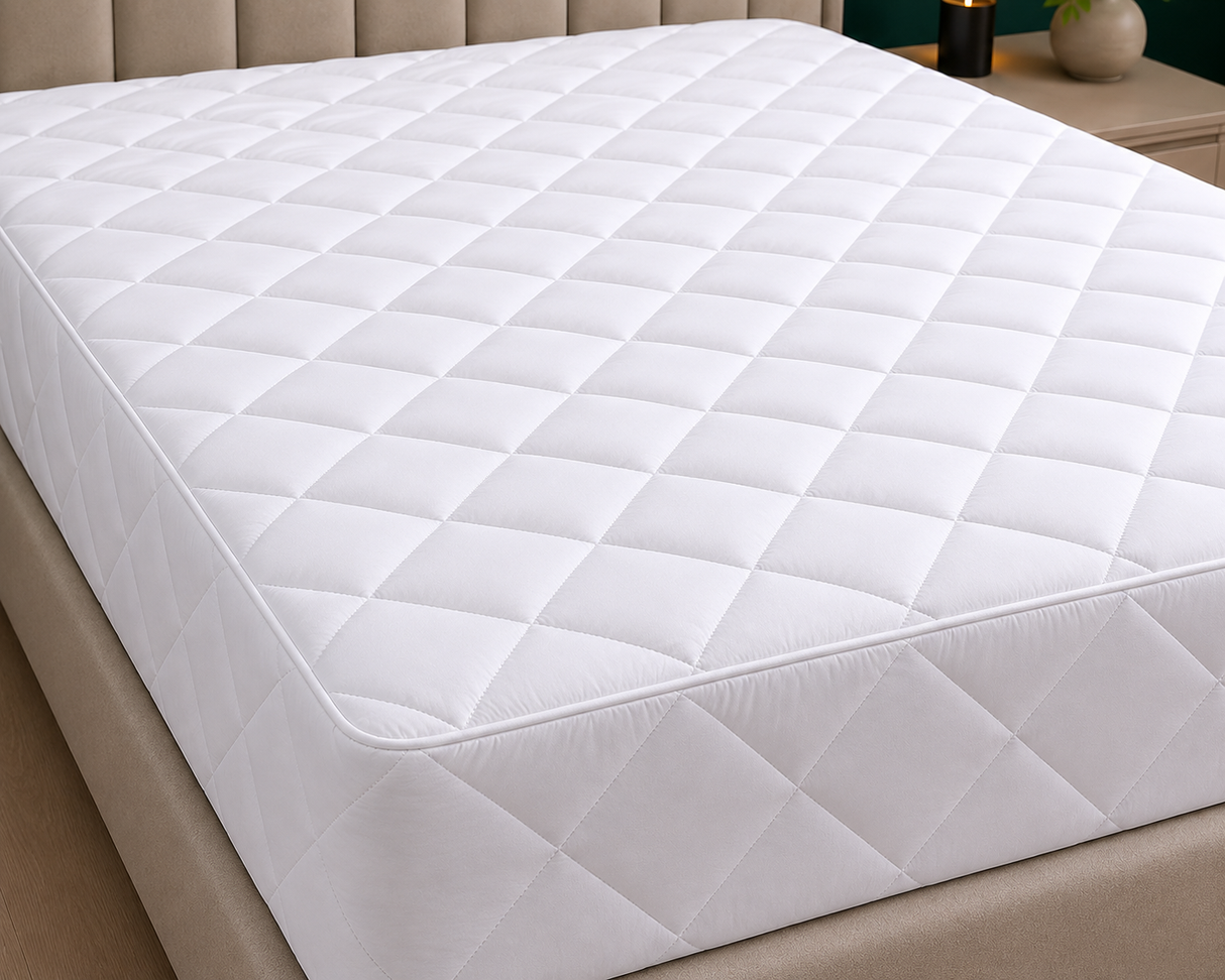 Luxury Microfibre Quilted Mattress Protector – quilted top detail