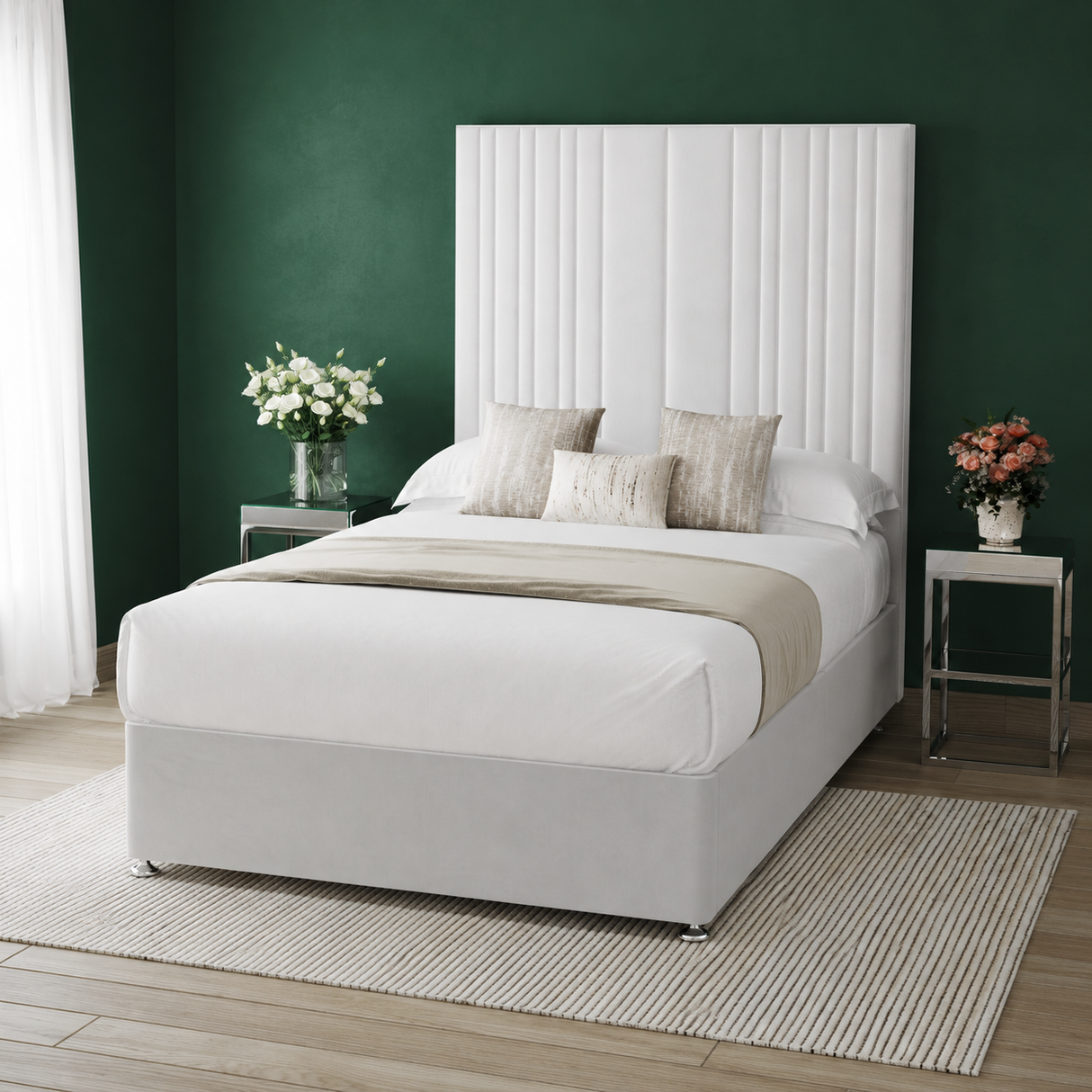 Savona Divan Bed Set with Floorstanding Headboard with Mattress Options