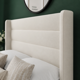 Zara Divan Bed Set with 54" Winged Floorstanding Headboard & Mattress Options