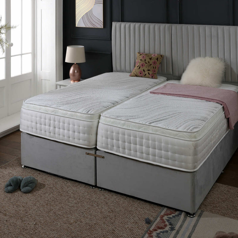 Spacebox Soft Zip and Link 1000 Pocket Sprung Pillow Box Divan Bed Set