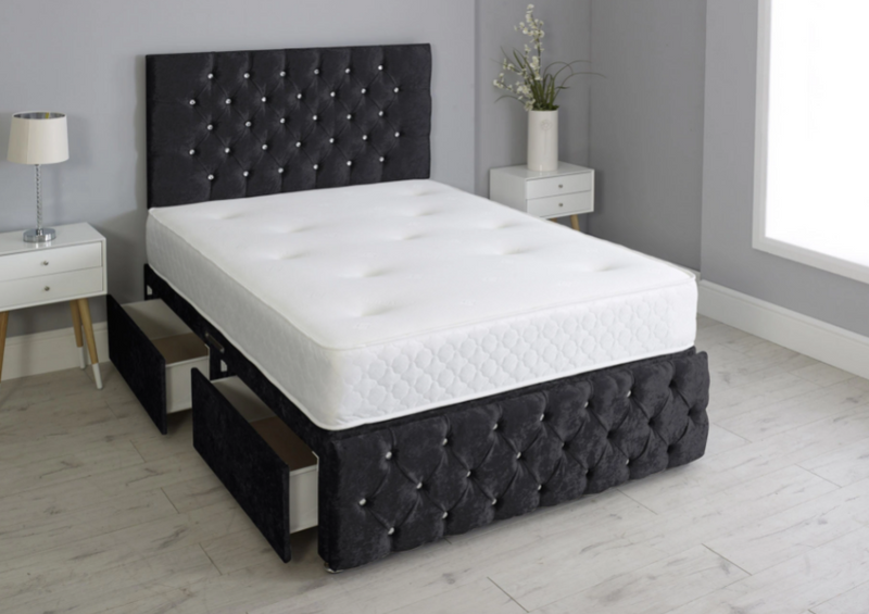 Bedroom Beauty Chesterfield Divan Bed Set with Headboard