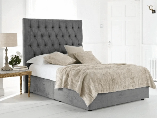 York Divan Bed Set With Chesterfiled Headboard and Mattress Options