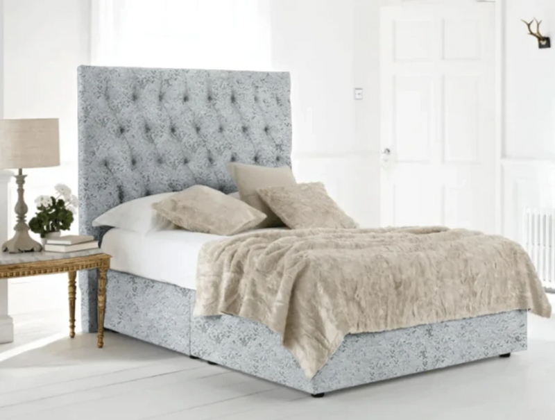 York Divan Bed Set With Chesterfiled Headboard and Mattress Options