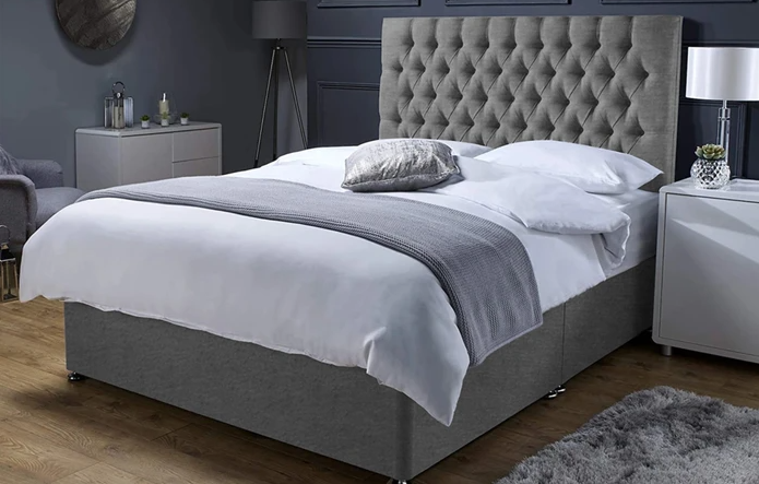 Mullion Divan Bed Set With Chesterfield Headboard and Mattress Options