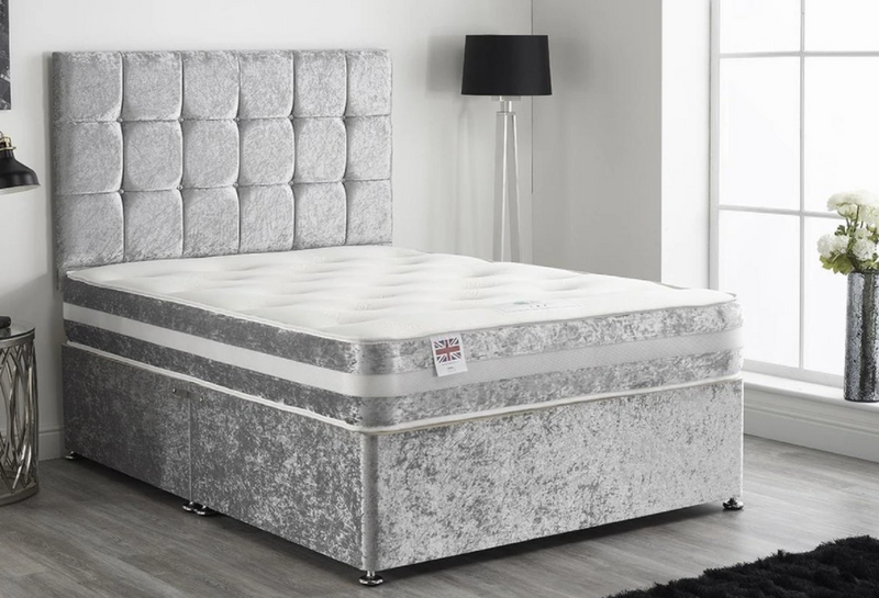 Helford Divan Bed Set With Cubed Headboard
