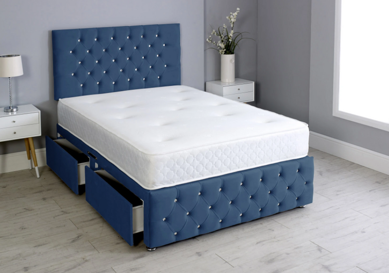 Bedroom Beauty Chesterfield Divan Bed Set with Headboard