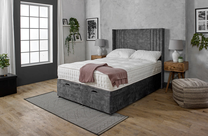 Sauvage Wing Ottoman Divan Bed With 54'' Winged Headboard