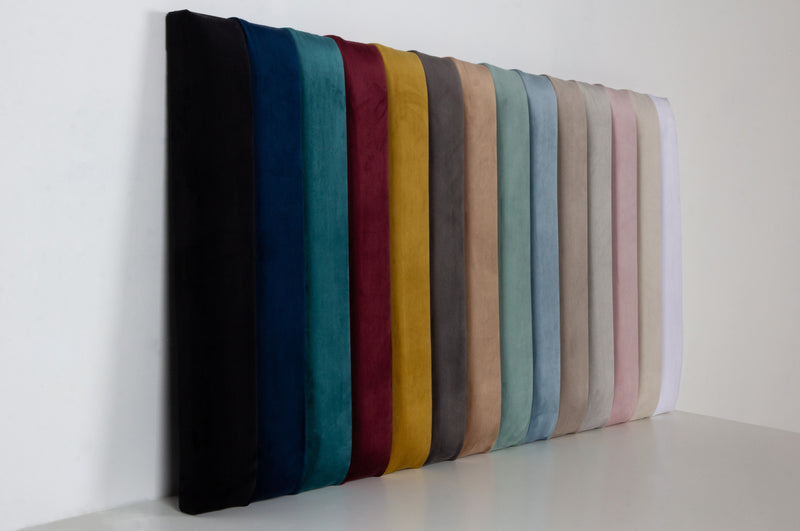 Multi Coloured Upholstered Plush Velvet Headboard