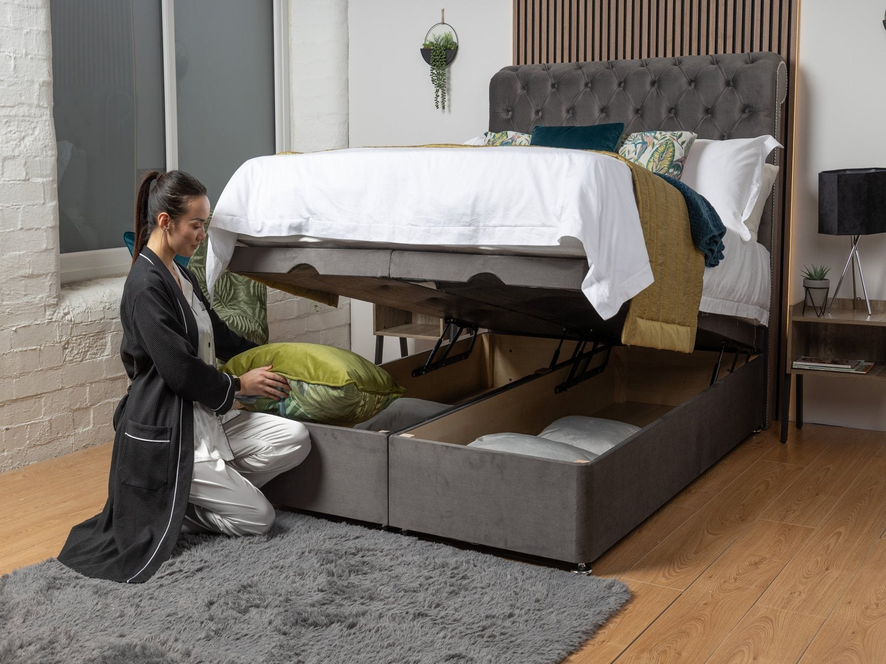 Lift-up ottoman storage